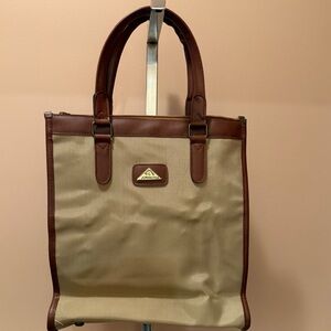 Vintage Jordache tote messenger bag leather trim TB2